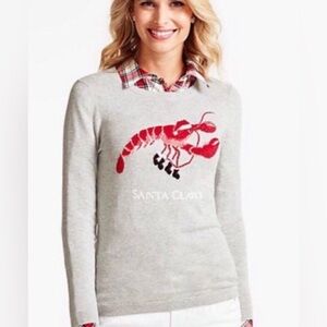 Talbots Santa Claws Lobster Sweater Limited Edition As Seen on Kelly Ripa Large